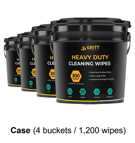 Gritt Commercial 10" x 12" 300-Count Heavy-Duty Multi-Surface Hand & Tool Wet Cleaning Wipes - 4/Case