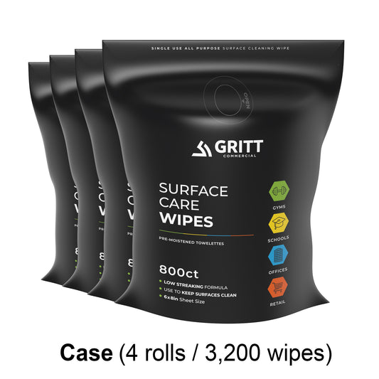 Gritt Commercial 6" x 8" 800-Count Premium Surface Care All-Purpose Cleaner Wipes Refill Bag - 4/Case