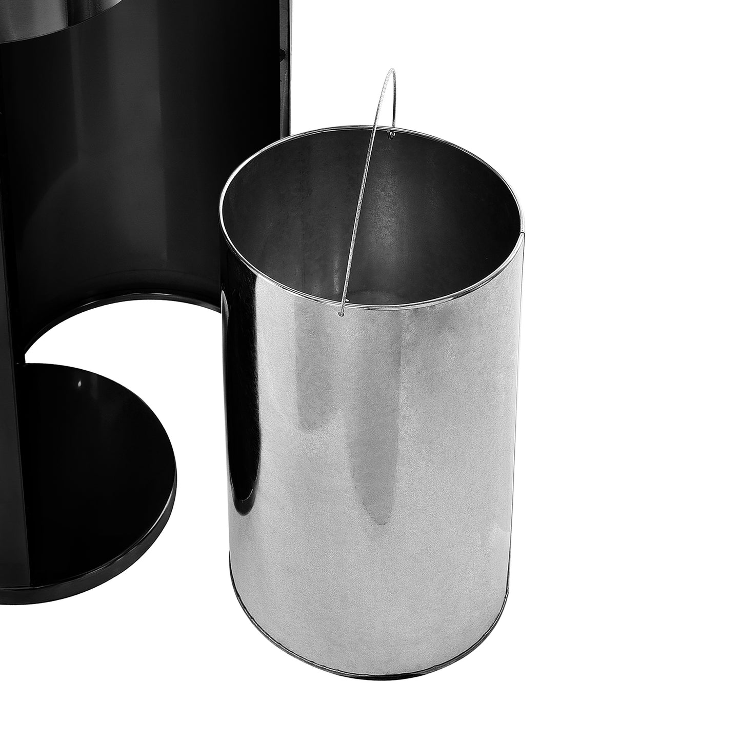 Gritt Commercial Black Stainless Steel Wipe Dispenser Station with 7 Gallon Built-In Trash Can